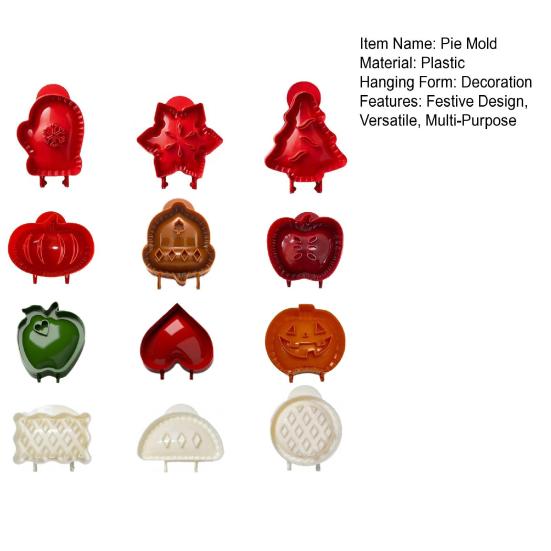 12Pcs Mini Hand Pie Molds with Dough Presser Thickened Plastic Cookie Mold for Holiday Baking Apples Pumpkin Acorn Shaped Acorn Pastry Cutters