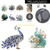 F26C Acrylic Peacocks Statue Figurines Table Centerpieces Animal Figurines Sculptures Table Ornament for Home Office Decors