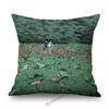 Kawase Hasui-Japanese Woodblock Pillow Case Ukiyo Mount Fuji Temple Beautiful Scenic Art Home Decorative Sofa Car Cushion Cover