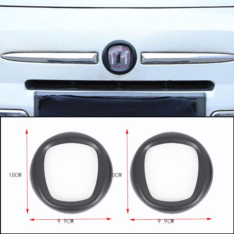 For Fiat 500 2007-2025 ABS Front and Rear  Circle Decorative Frame Stickers Car Exterior Accessories 2 Pcs