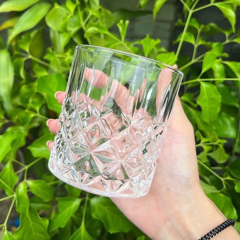 310ml/320ml High End Cocktail Glass Transparent Whiskey Glass Carved Foreign Wine Glass Classic Party Drinking Glasses Drinkware