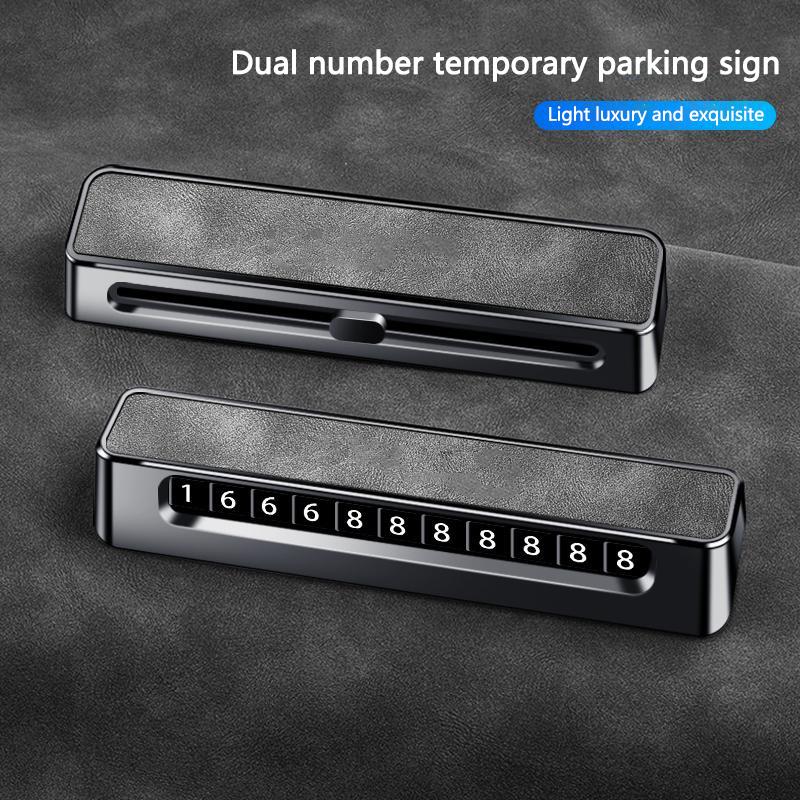 New Leather Alloy Car Temporary Parking Numbers Plate Slide Adjustable For BMW F20 G20 G30 X1 X3 X4 X5 G05 X6 X7 G11 F15 F16 G01