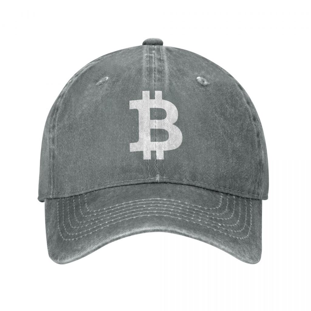 Orange Bitcoin Logo Unisex Women Baseball Caps Distressed Denim Washed Hats Cap Retro Outdoor Workouts Headwear