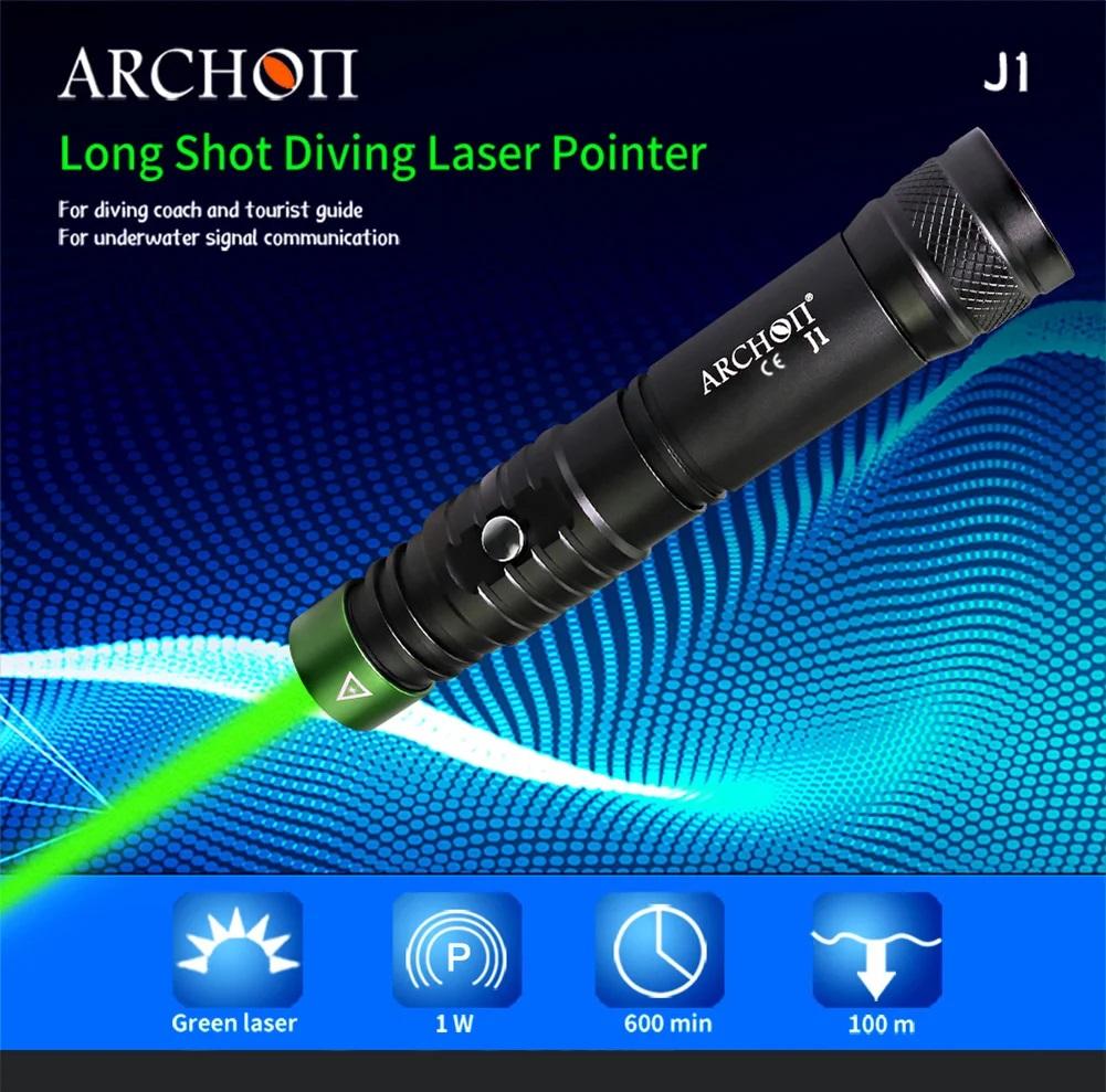 ARCHON J2 Diving LED Flashlight 1000 Lumens Torch Light Underwater 100m by Rechargeable 21700 5100Mah Battery for Self Defense