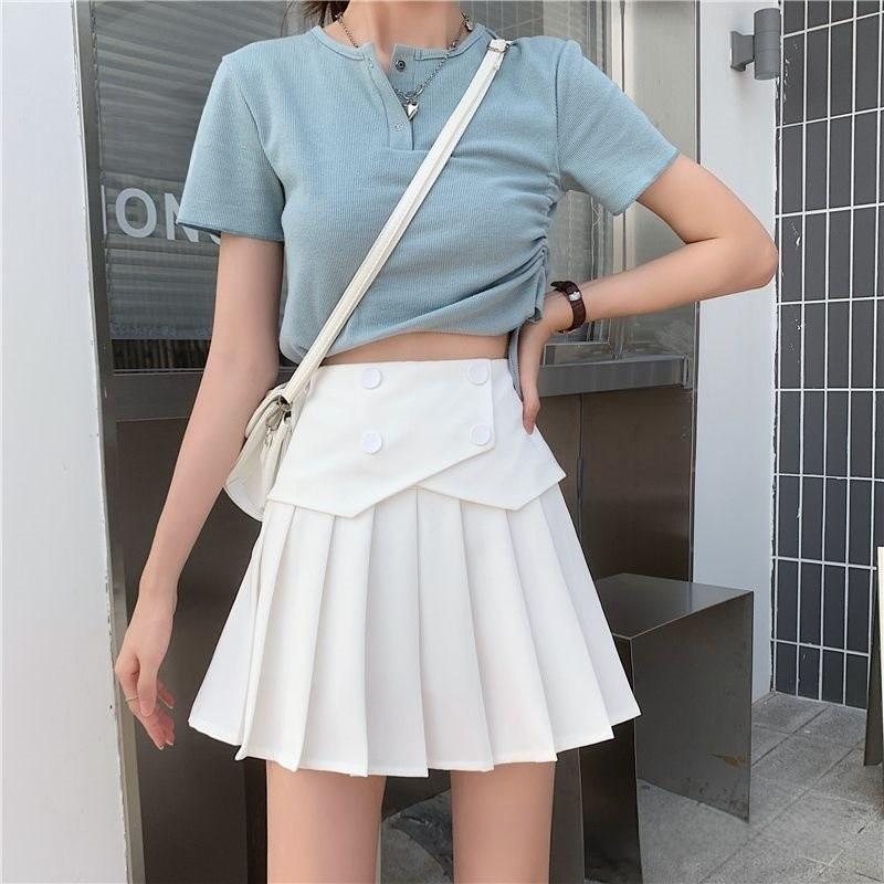 Womens High Waist Short Skirt With Embroidered Pattern For Summer Casual Wear