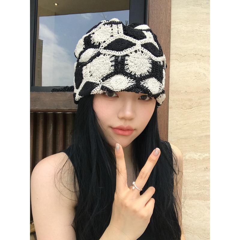 Women S Large Size Hollow Thin Beanie Hat For Spring Summer