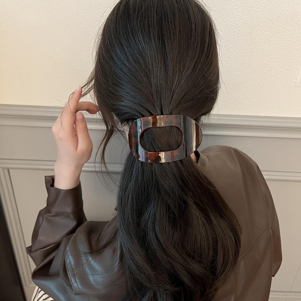 Elegant Arc Hair Clip Women Round Flat Ponytail Holder Hairclaw Chic Leopard Hair Clip Print Dot HairAccessories HairPins