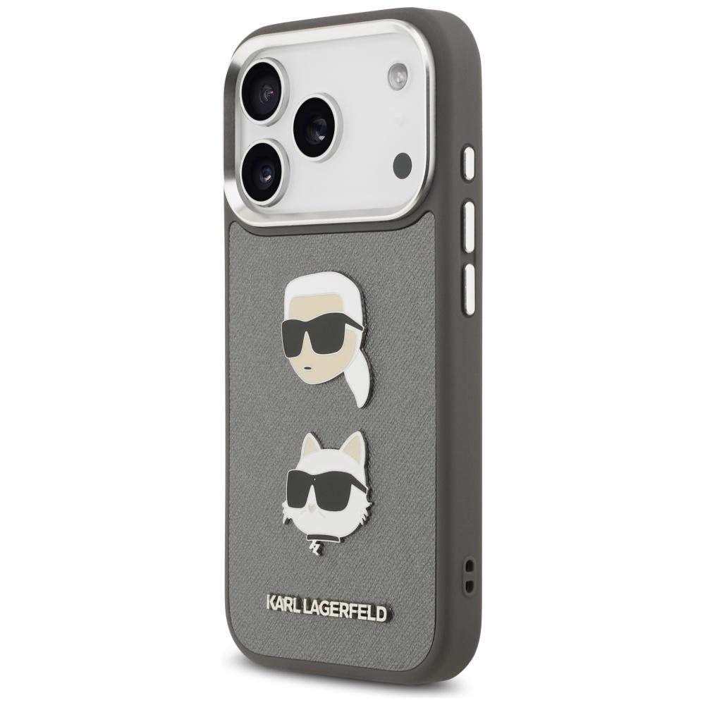 Karl Lagerfeld Case Fw Grained Karl & Choupette Heads Pins & Logo