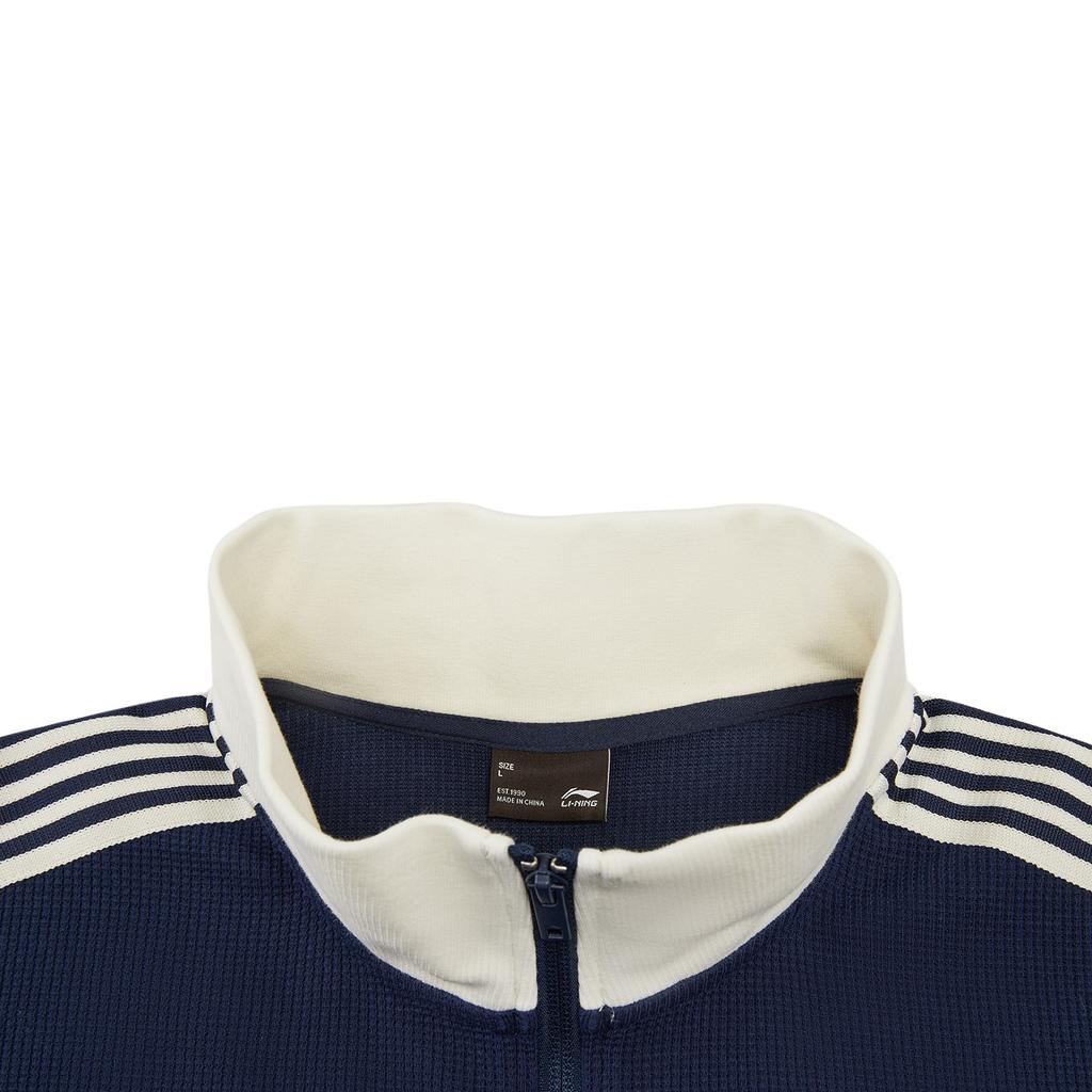 Li Ning Sports Lifestyle Series American Vintage Casual Fashion Solid Color Versatile Brand Logo Stand Collar Jacket Unisex jackets AWDW511-5