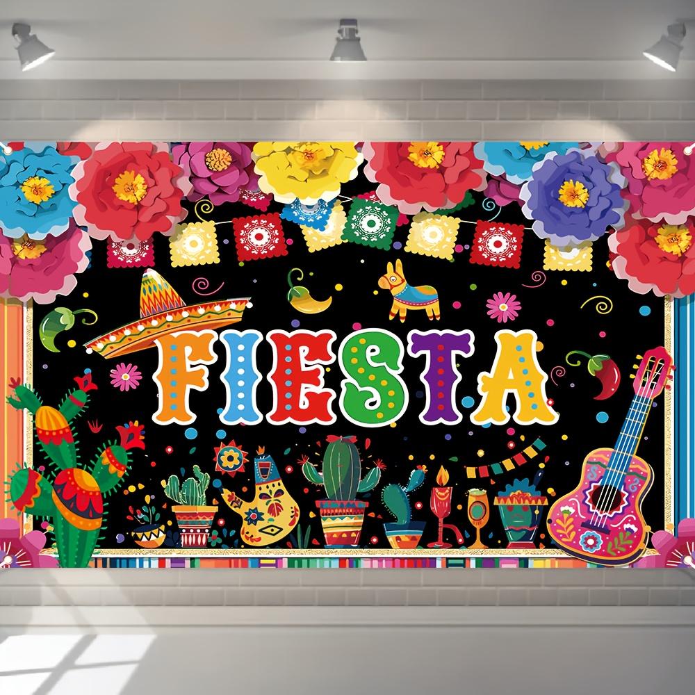 The vibrant Mexican carnival party banner - 70.8 inches x 43.3 inches colorful carnival decorations in various colors.zyc