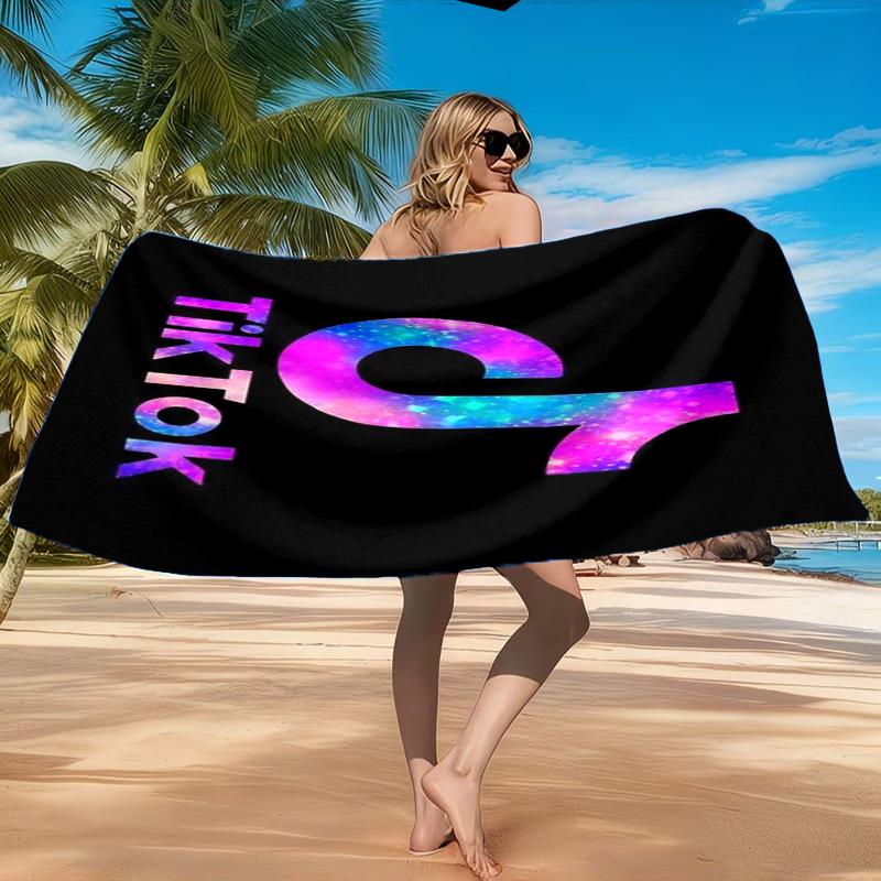 Tiktok Logo Design Beach Towel, Quick-drying, Easy To Care For, Suitable for Both Fitness and Beach Vacations,Sports Essential