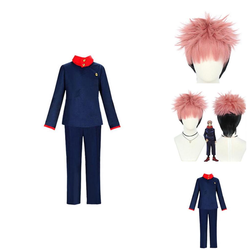 Authentic Jujutsu Kaisen Yuji Itadori Cosplay Costume For Men And Women With Wig