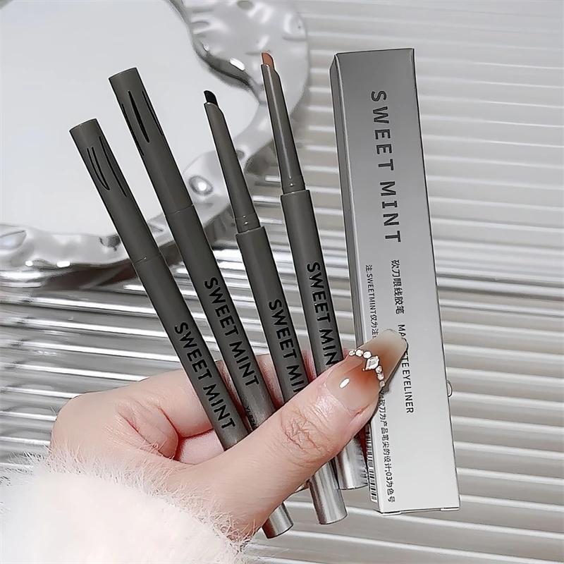 Silky Long-lasting Eye Liner Pencil Eyeliner Pen Natural Matte Wine Red Eyeliner Easy To Color Waterproof Eye Make Up Cosmetics