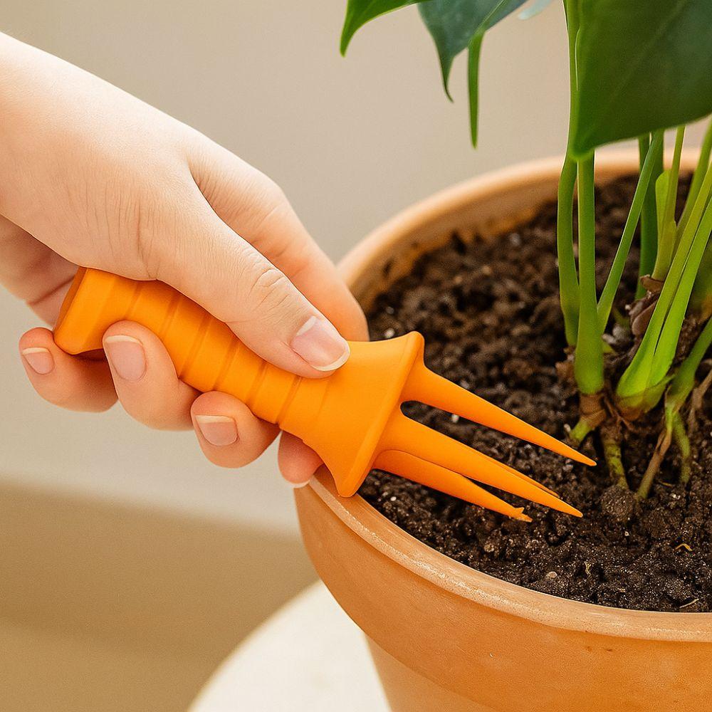 2pcs Ergonomic Hand Tiller Manual Gardening Digging Fork Manual Cultivator  Plant Growth Support