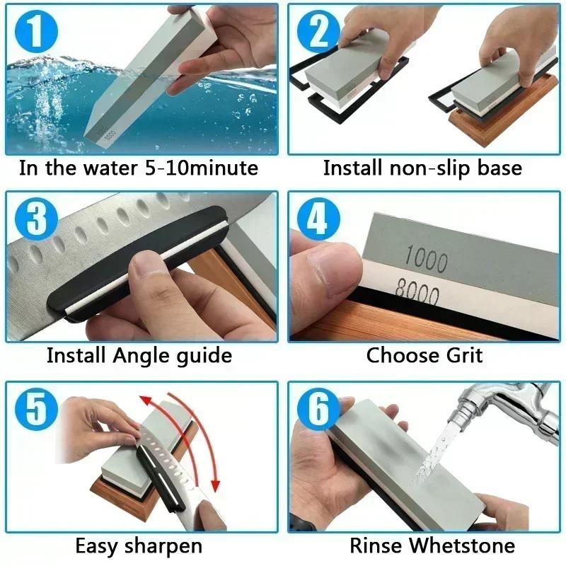 New Professional Set Kitchen Sharpening Stone Professional Whetstone Woodwork Grinding Stone White Alundum Polishing Tool