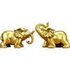 Aris & Juno Brass Elephant Pair Feng Shui Statue – Chinese Wealth & Good Luck Figurines for Entryway, Home Office Desk or Shelf Decor, Gift for