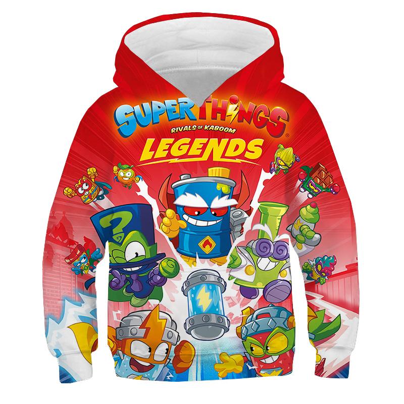 SuperThings Hoodies Kids Cartoon Sweatshirts Children Clothes Boys Girls Hooded Pullovers Fleeve Long Sleeve Tracksuit Sudadera