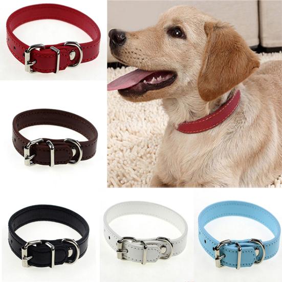 

Adjustable Safety Belt Faux Leather Pet Dog Cat Puppy Collar Buckle Neck Strap S красный