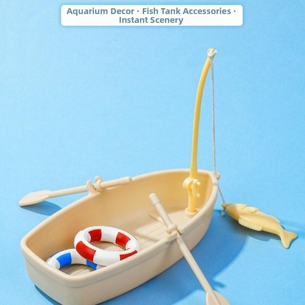 Mini Fishing Boat Model Nautical Style Simulated Boat Ornaments  DIY Home Ornament