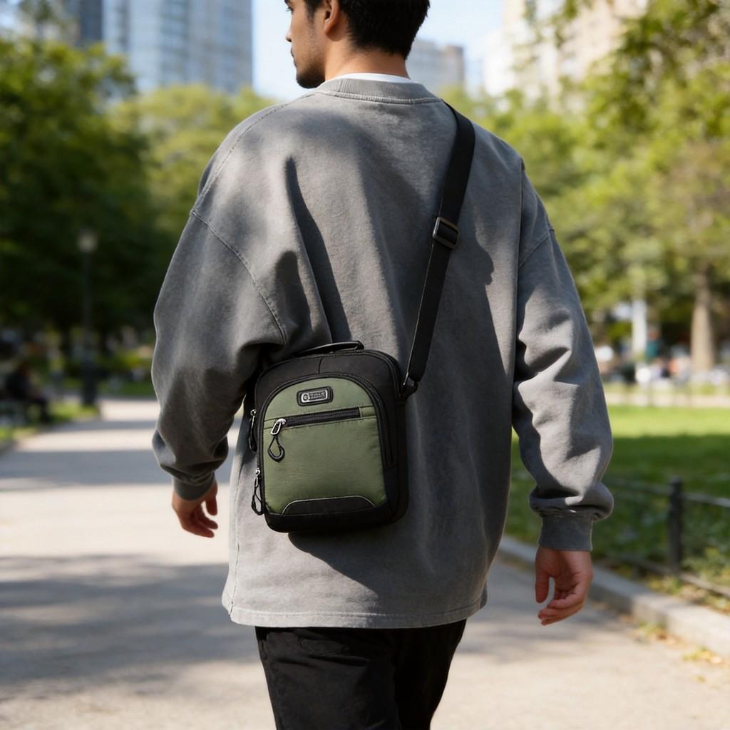 Men Shoulder Bag Oxford Fabric Waterproof Casual Crossbody For Daily Use