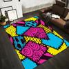 Abstract Geometric Pattern Carpet with Blue, Yellow, and Pink Design Suitable for Use As an Anti-slip for Living Room Bedroom Sofas