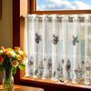 Simple Dust-proof Curtain for Kitchen and Bedroom Bay Window Short Curtain with Lace Embroidery Pattern