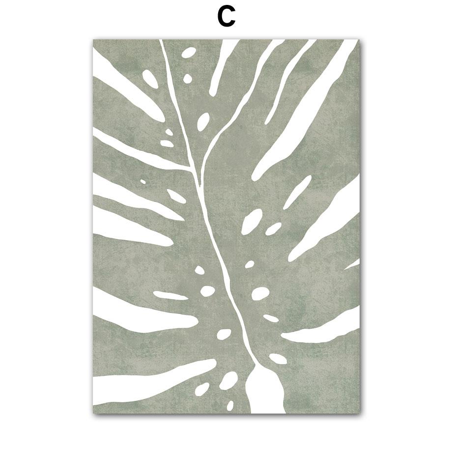 Abstract Sun Moon Monstera Leaves Lines Boho Art Canvas Painting Nordic Posters And Prints Wall Pictures For Living Room Decor
