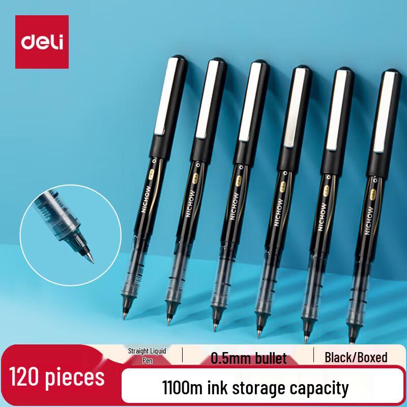 Deli S656-Z1 Quick-Drying 0.5mm Black Gel Pen, Bullet Tip