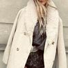 Womens Winter Wool Blend Coat Long Sleeve Notched Collar Oversized Loose Fit Casual Outerwear