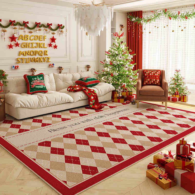 Christmas Tree Carpet New Year Festival Atmosphere Feeling Large Size Living Room Bedroom Floor Mat Home Decoration