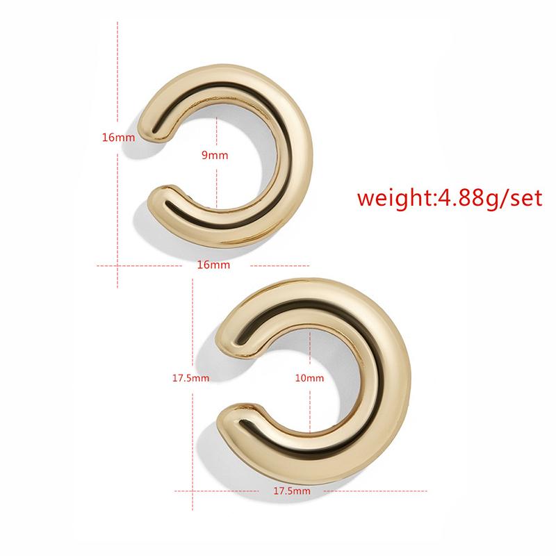 Minimalist Metal Simple C Shape Clip On Earrings for Women Men Without Piercing Geometric Ear Cuff Earclips Jewelry Gifts