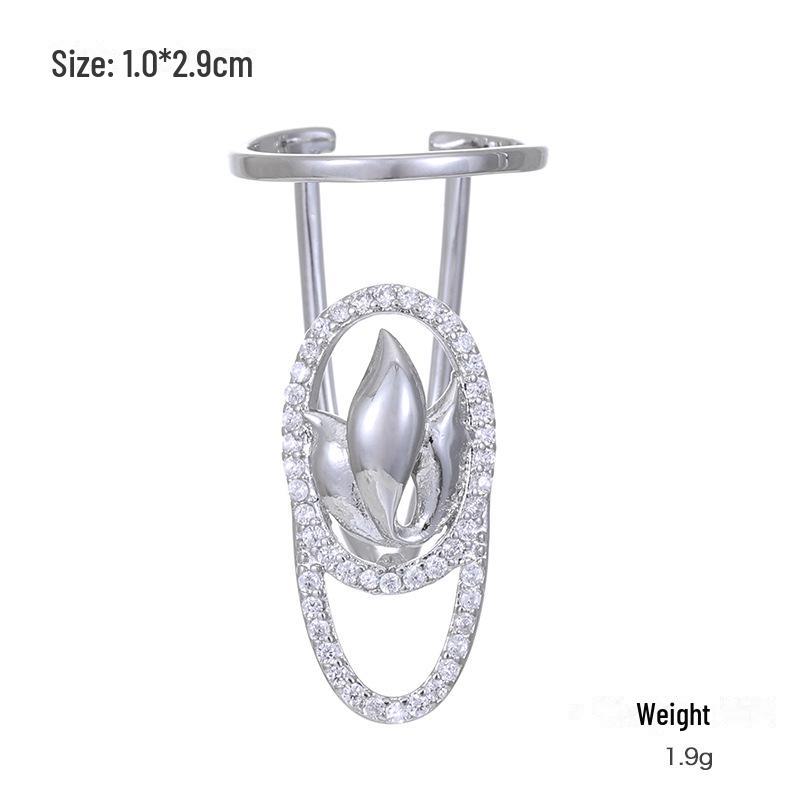 Kenjie Verkupferter, vergoldeter und Zirkonia-eingelegter verstellbarer Nagelring für Damen – europäischer und amerikanischer Stil