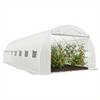 Tunnelkas Tuinkas 24m² 8L x 3B x 2H m - 16 Ramen, Oprolbare Deur met Rits Verzinkt Staal, PE Tarp, Wit
