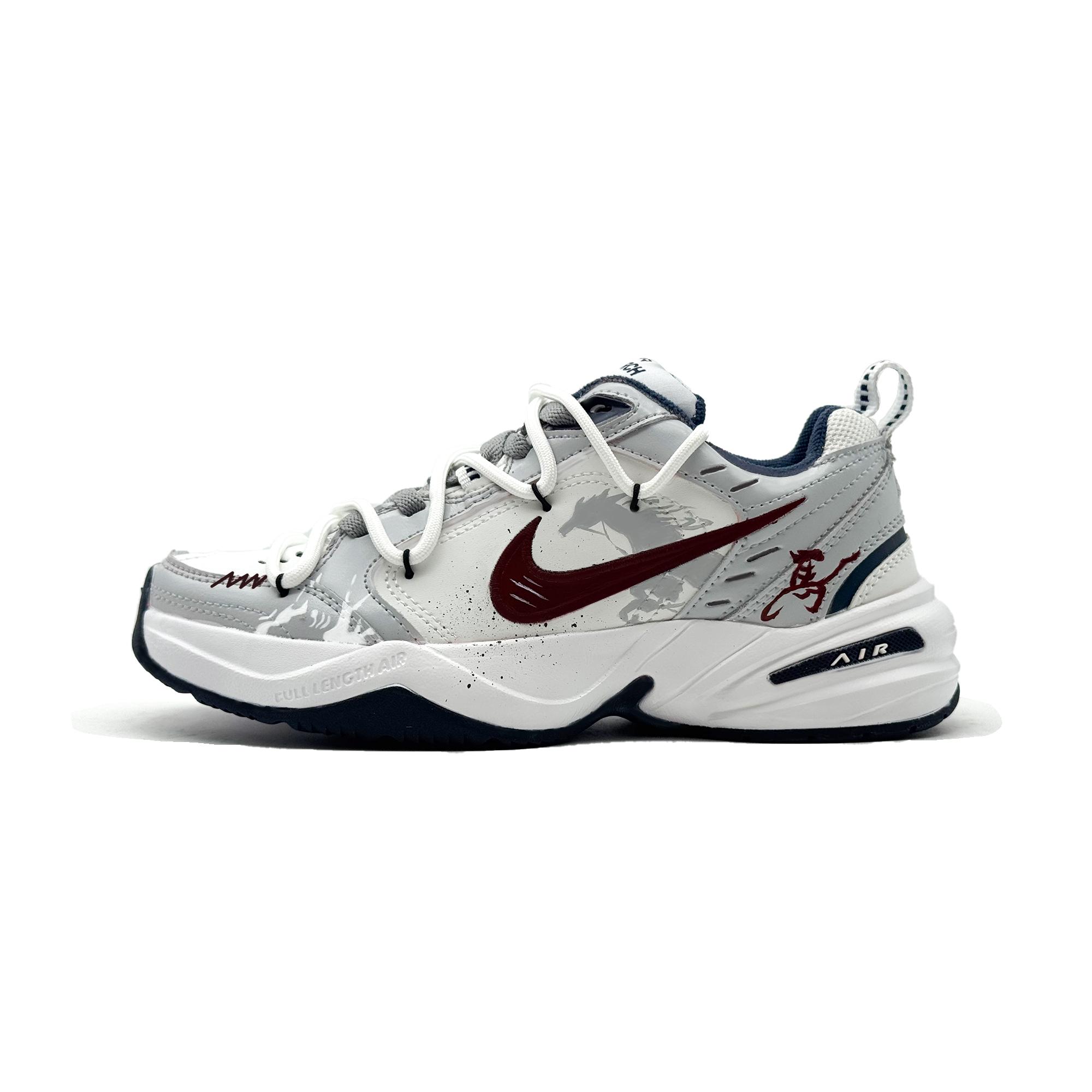 

Nike Air Monarch 4 Qinghe Creative, Horse Year Limited, Gray Gallop Shadow Low top Chunky Sneakers Unisex Gray 415445-102(Team1351-) 36.5