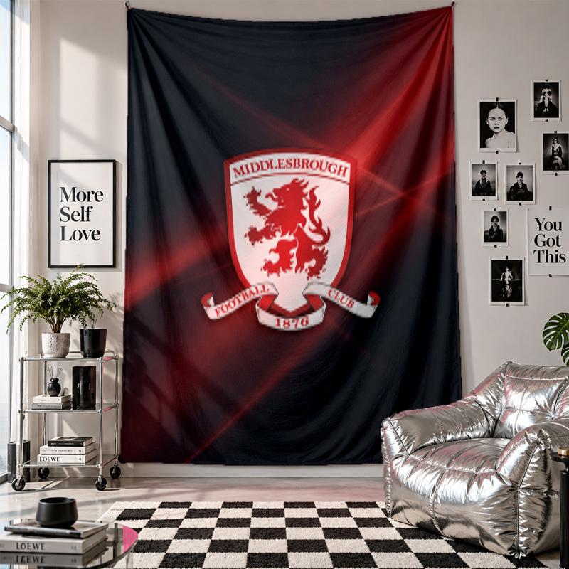 Middlesbrough FC Wandteppich Heimdekoration Wandbehang Tuch für Schlafzimmer Wohnzimmer Hintergrund