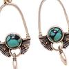 1 Pair Round Turquoise Bohemia Drop Earrings Exaggerated Piercing Long Hook Earrings Jewelry Gift