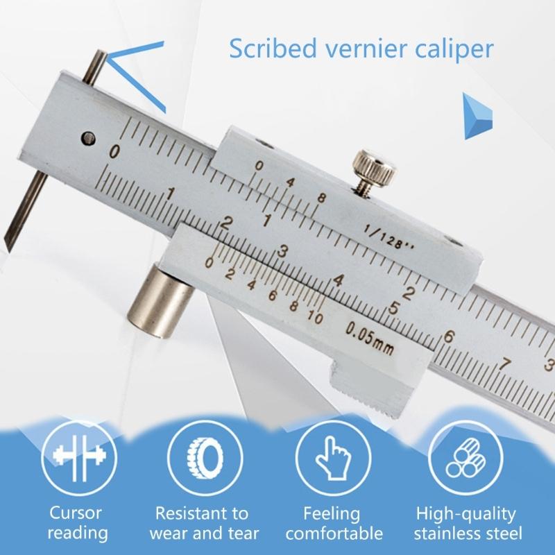 Student Friendly Stainless Steel Caliper 200/300mm Length Double Measurement System With Easy to Read Vernier Scale