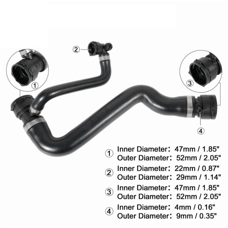 1712753176 Radiator Vent Pipe Prevent Overheating Ensure Engine Functionality for E84 E88 E90 E91 E92 E93 316i 120i 118i