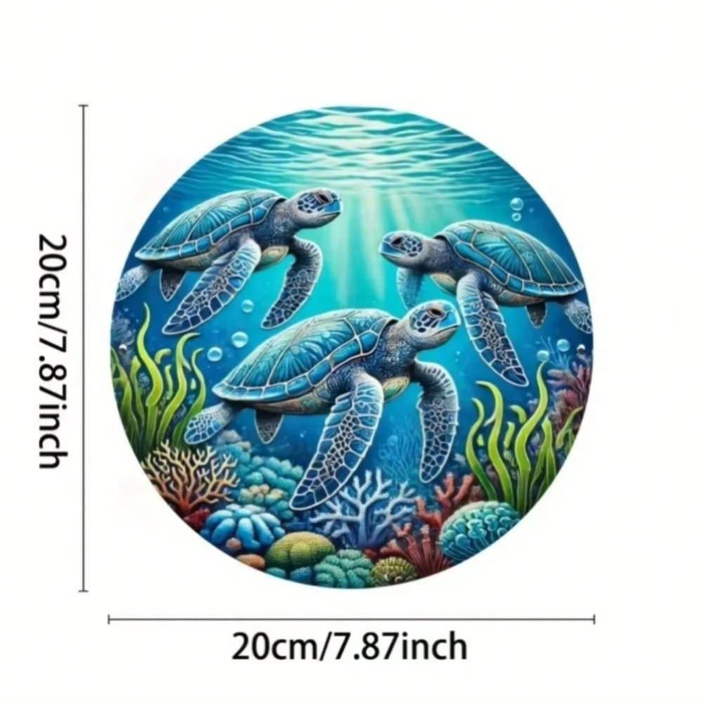 Iron Turtle Metal Art Sign Ocean Theme Wall Decor for Home Cafe Bar