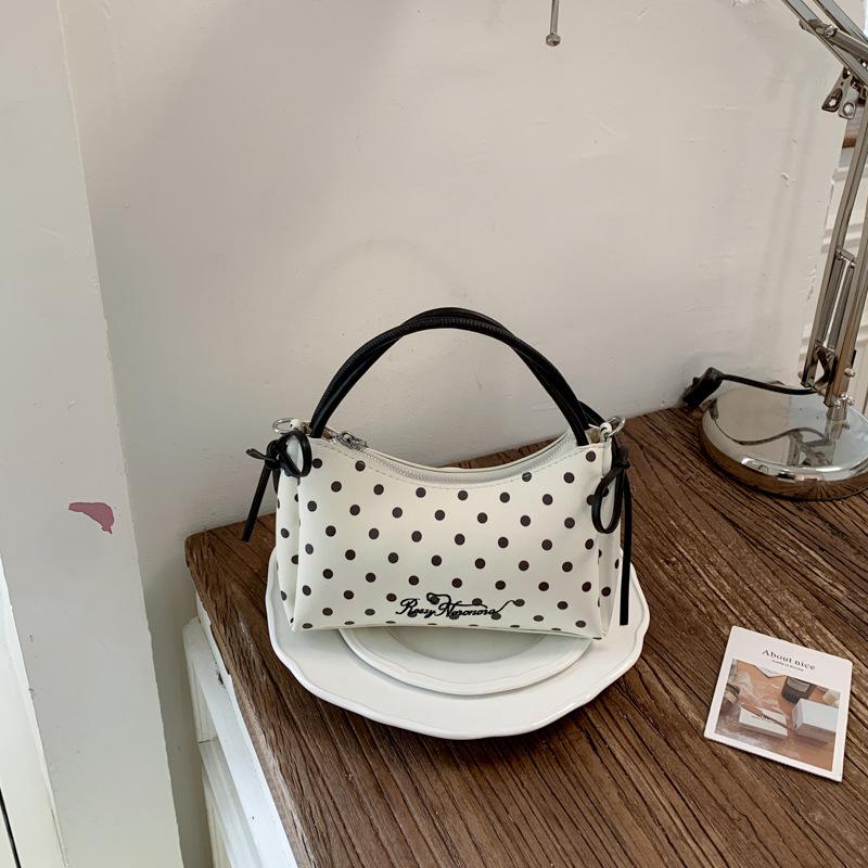 Handbag, Small Handbag, Small Square Bag, Fashionable Polka Dot Shoulder Bag, Crossbody Bag