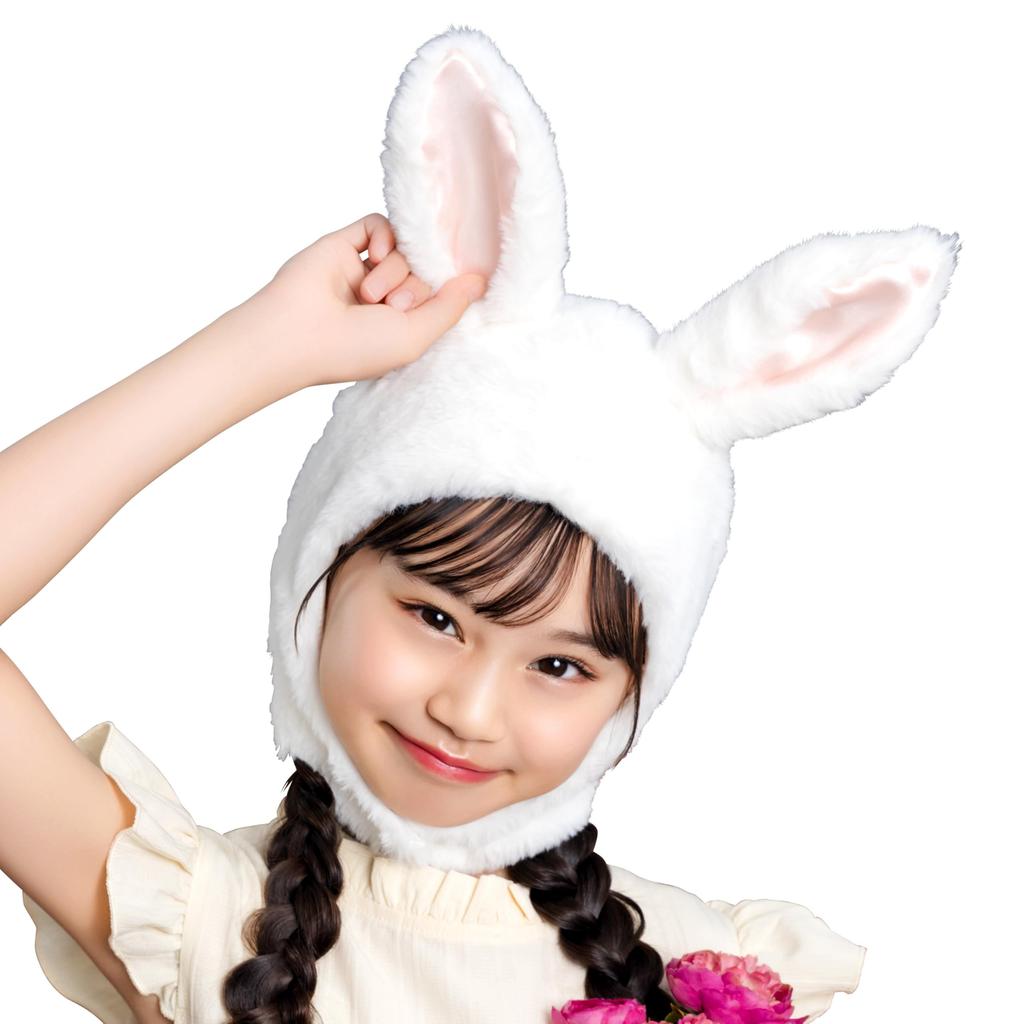 Clearstone Cosplay Halloween Fluffy White Headgear, Bunny, Kids,
