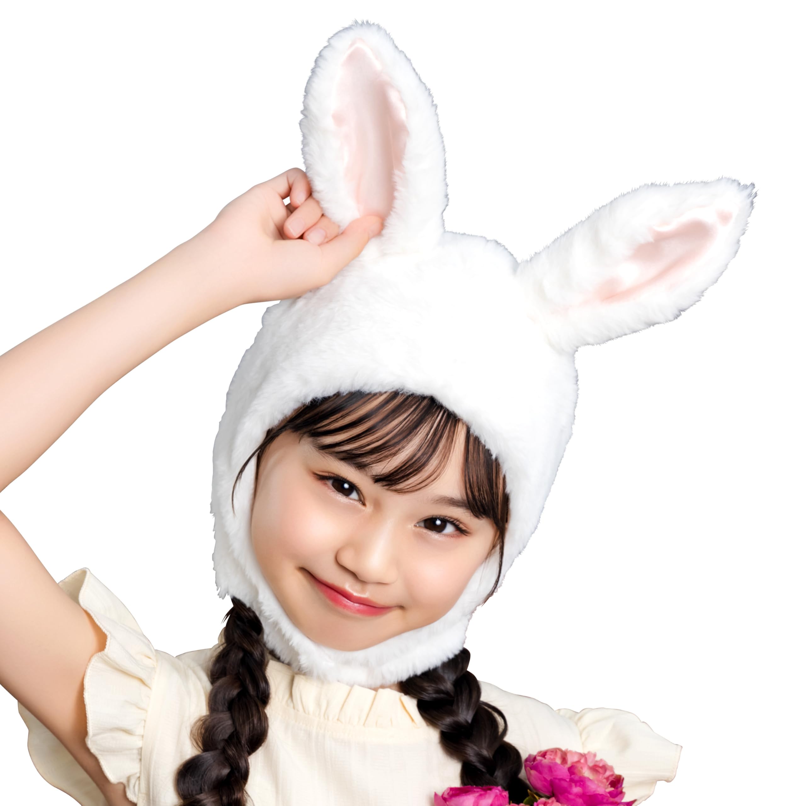 

Clearstone Косплей Хэллоуин Пушистый Белый Головной Убор, Кролик, Детский,