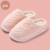 Thick-Soled Plush Cotton Slippers for Women & Men - Non-Slip Indoor Footwear for Autumn/Winter 2024