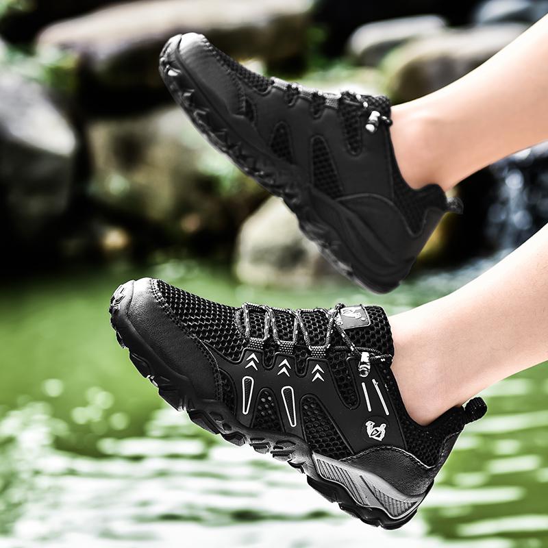 Fashion Plus Size47 Ultra Lightweight Mesh Breathable Summer Slip-On Anti-Slip Outdoor Mountain Climbing Shoes For Casual Sports