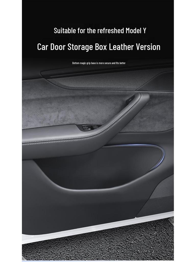 Tesla Model Y 6-Seater Door Slot Leather Storage Box & Interior Protection Accessories