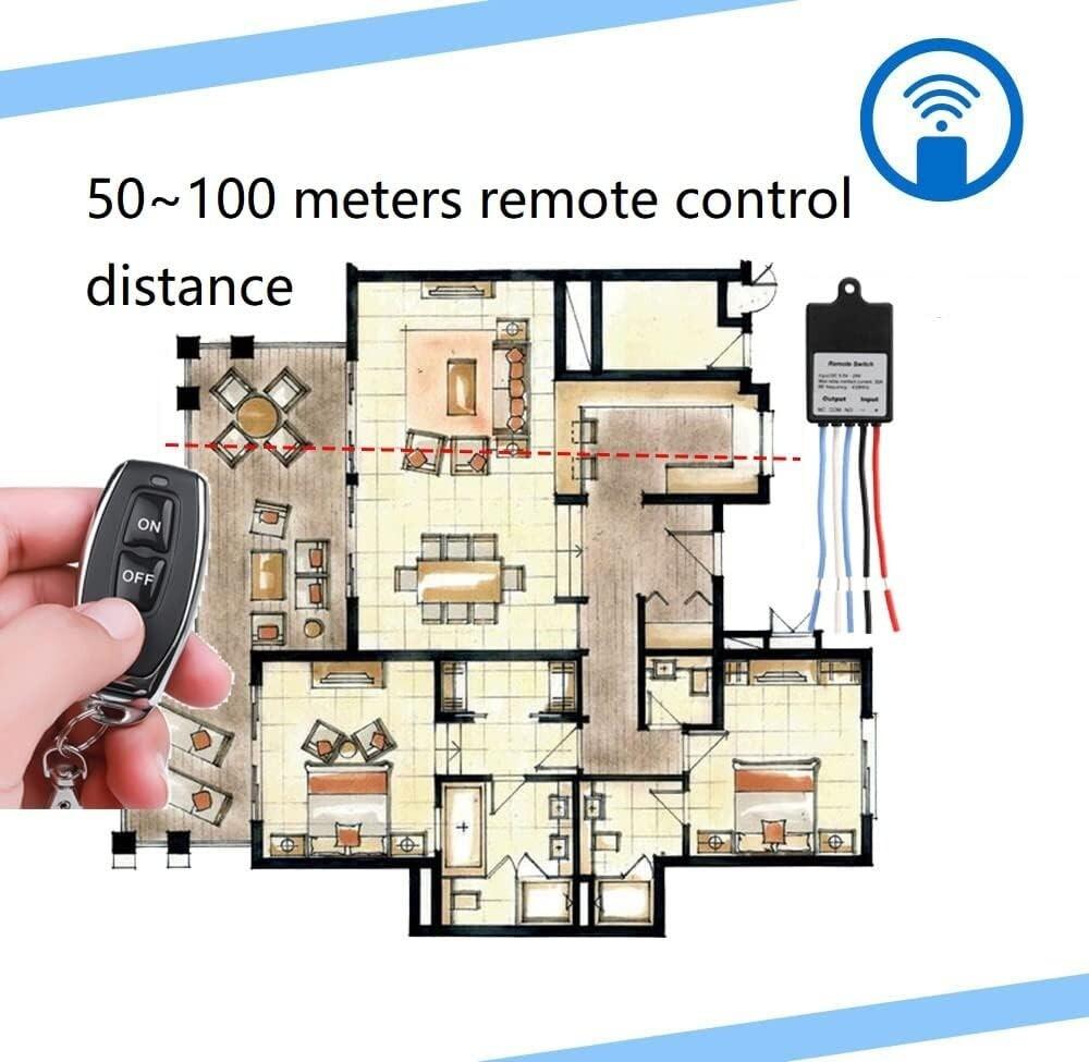 Wireless remote control switch-QI with 2 double-button remote control