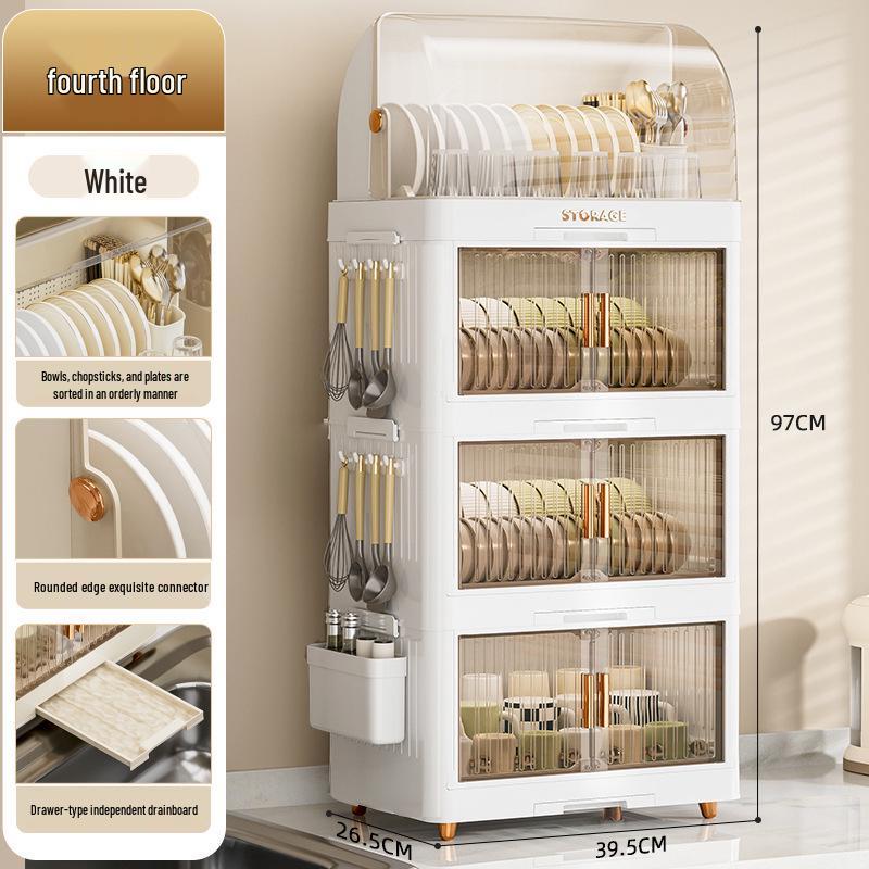 Kitchen Dish Rack with Lid: Bowl, Chopstick, and Cutlery Organizer