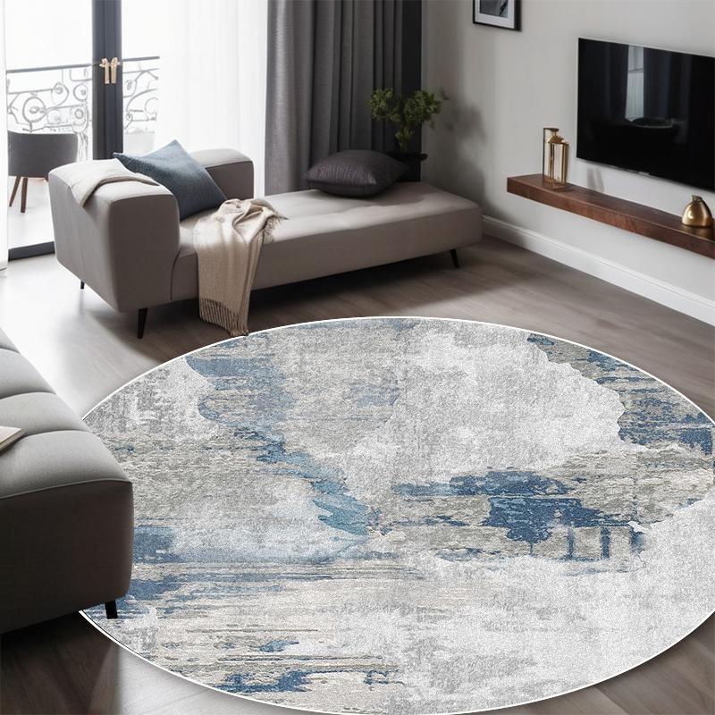 Teppich im europäischen Stil mit geometrischer Rundung für Wohnzimmer, Schlafzimmerdekoration, rutschfeste Teppiche, Lounge, Balkon, Kaffeetisch, Bodenmatte