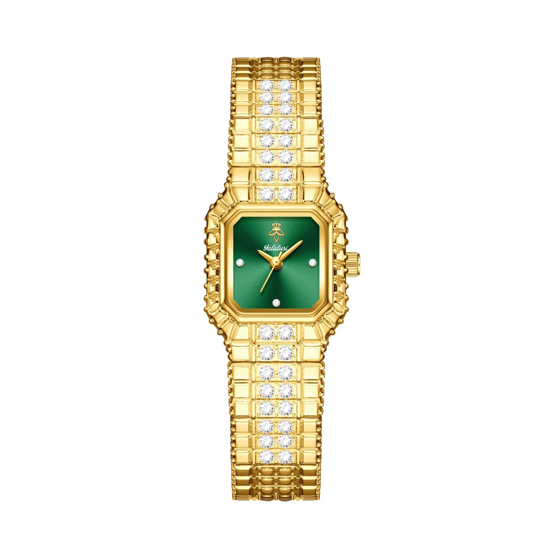Yalalusi Luxury Gold Diamond Square Women S Watch Niche Dial Chain Diamond Strap Quartz Watch