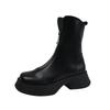 Fashion Elegant With Medium Heels Women's Ankle Boots Round Toe Female Short Shoes Black Large Size Warm Trend 2024 On Offer Y2k Booties